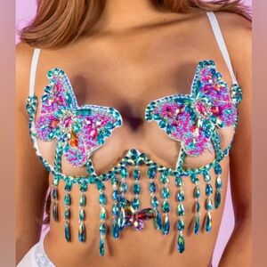 Rave Wonderland Carnival Bra Butterfly Medium